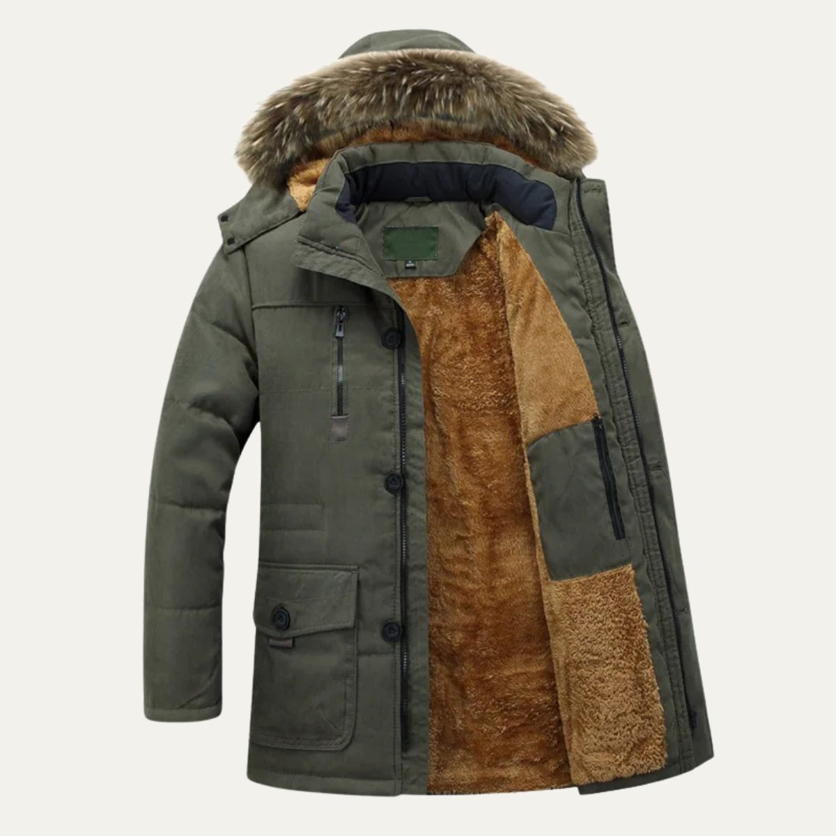 Mens Thicken Fleece Winter Jacket