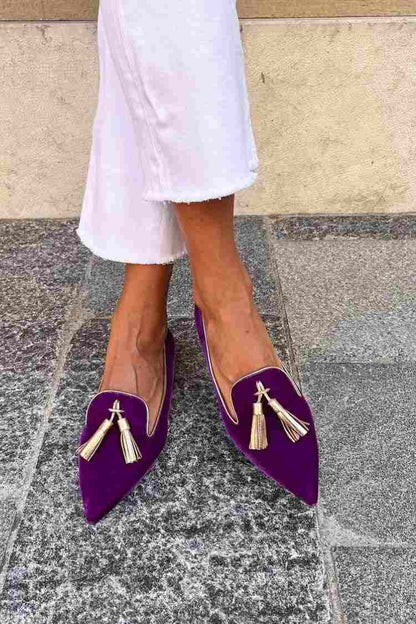 Women's Pointed Toe Tassel Loafers