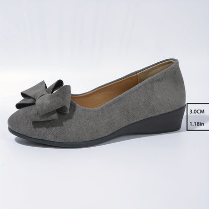 Women's Ballet Flats Slip-On Round Toe Bow Detail