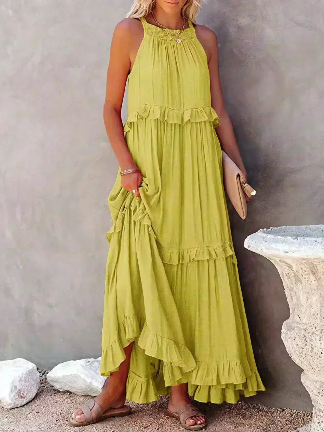 Women's Sleeveless Ruffle Dress