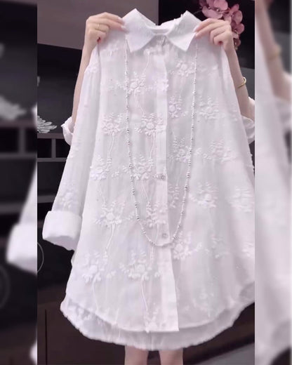 Women's Floral Shirt Dropped Shoulders