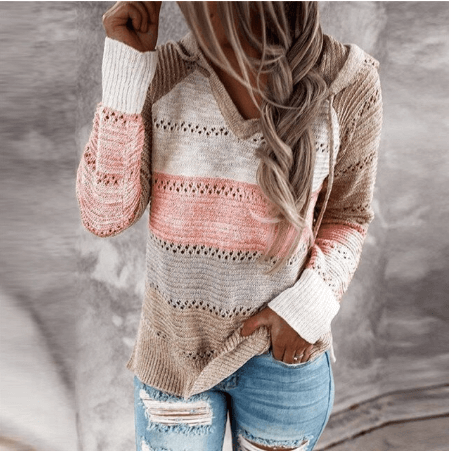 Women Striped Knit Sweater