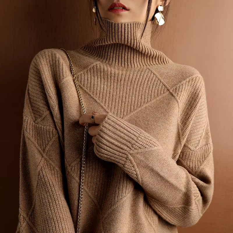 Women's Textured Turtleneck Sweater