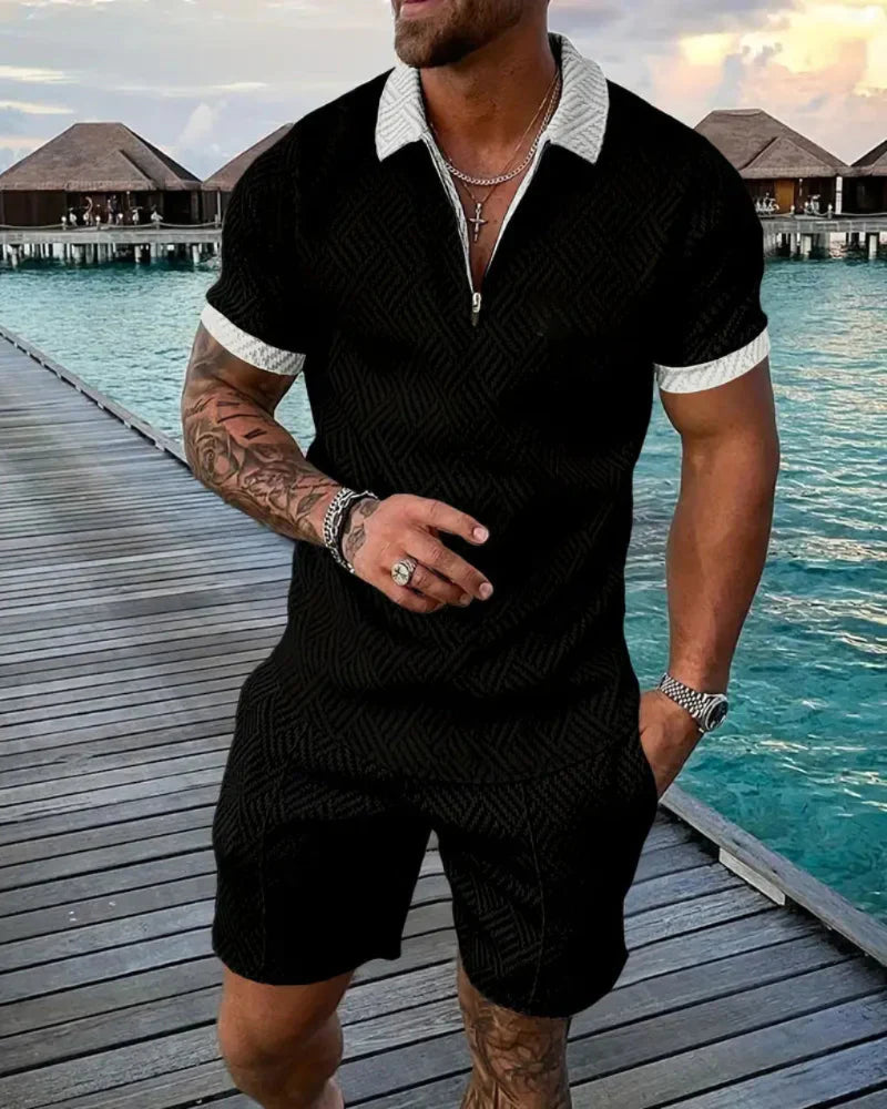 Men's Summer Tracksuit Zipper Collar - Vonnera