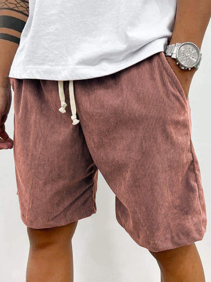 Men's Striped Shorts Drawstring Waist