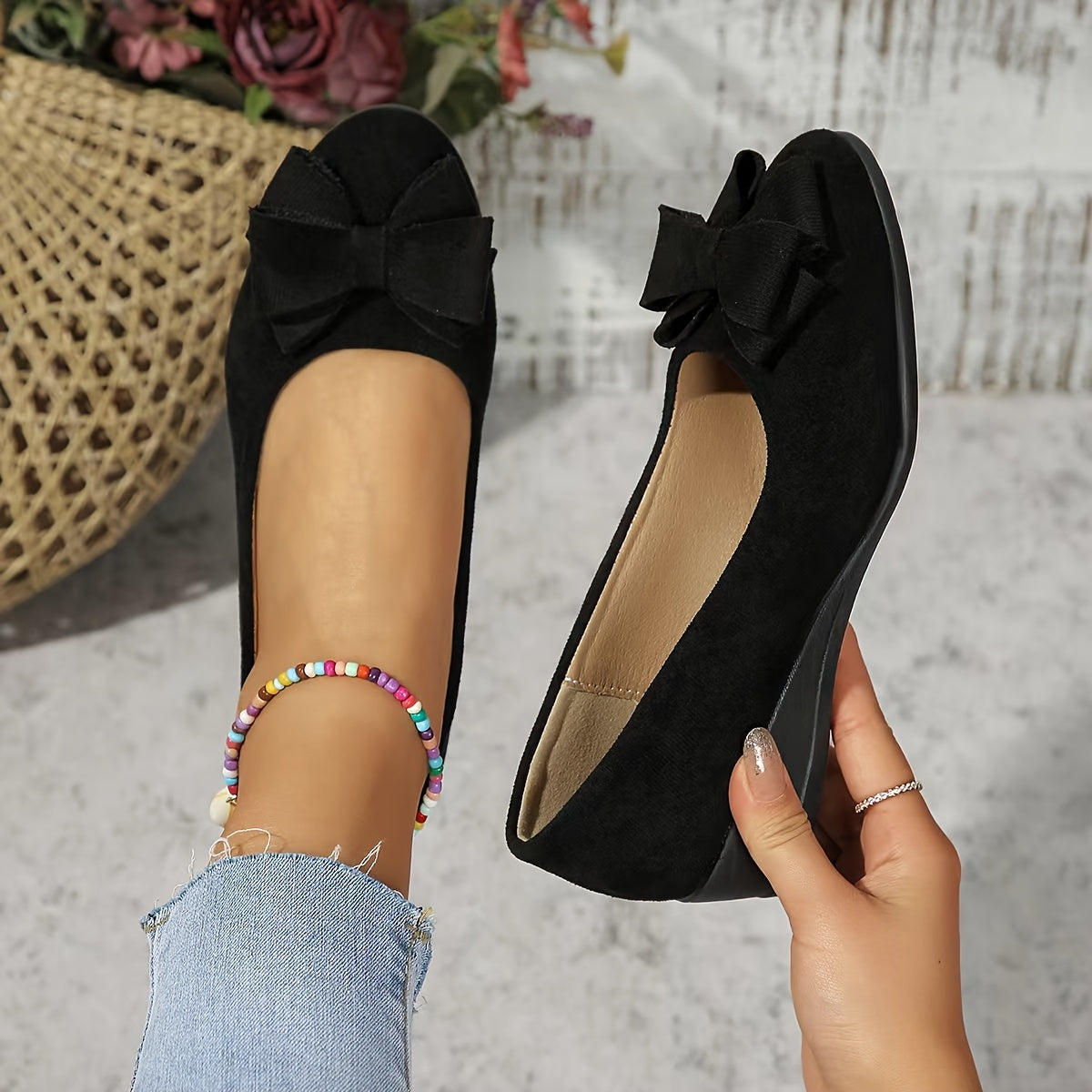 Women's Ballet Flats Slip-On Round Toe Bow Detail - Vonnera