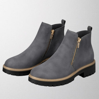 Women's Ankle Boots Zipper Lug Sole