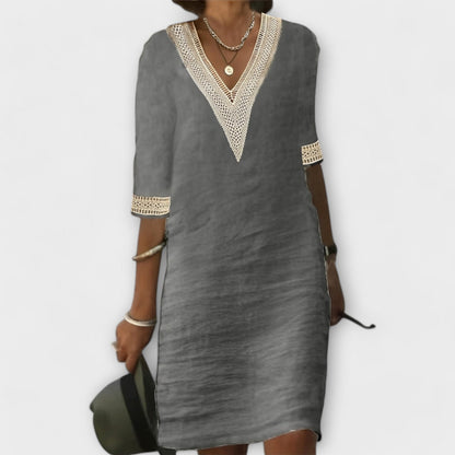 Women's V-Neck Crochet Dress
