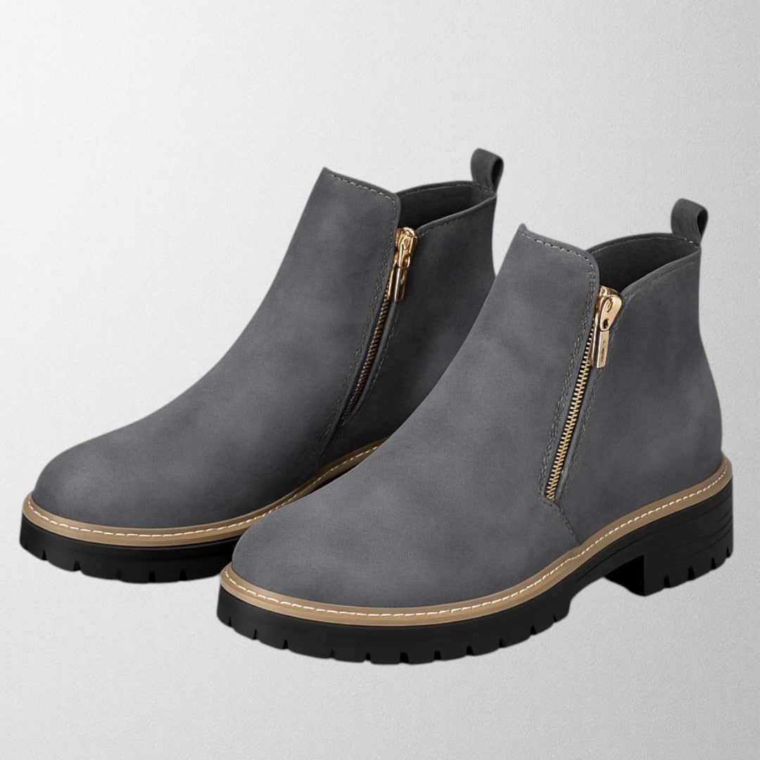 Women's Round Toe Side Zip Shoes