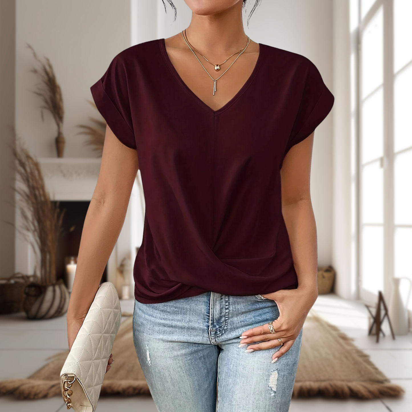 Women's V-Neck Twist Front - Vonnera