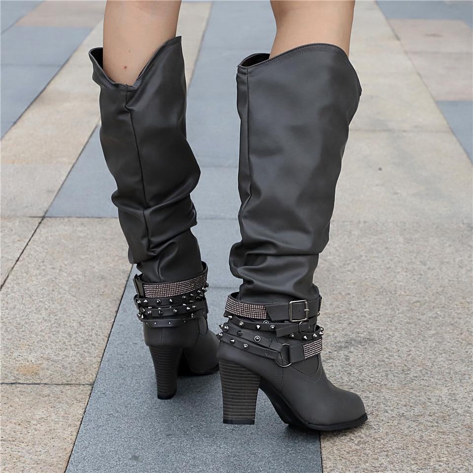 Women's Mid-Calf Boots Buckle Closure