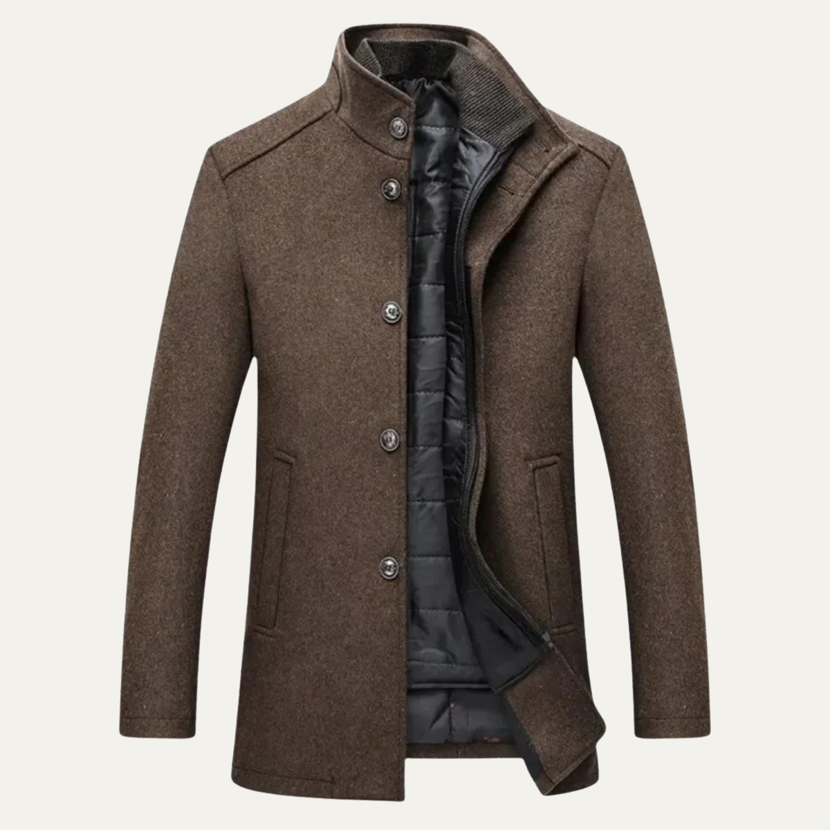 Men's Wool Blend Classic Trench Coat - Vonnera