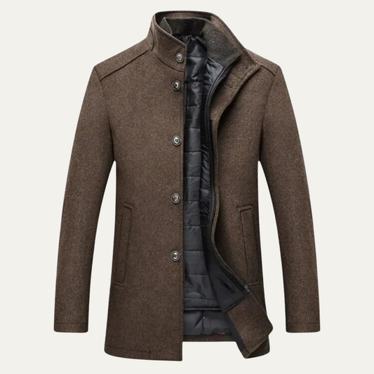 Men's Wool Blend Classic Trench Coat - Vonnera