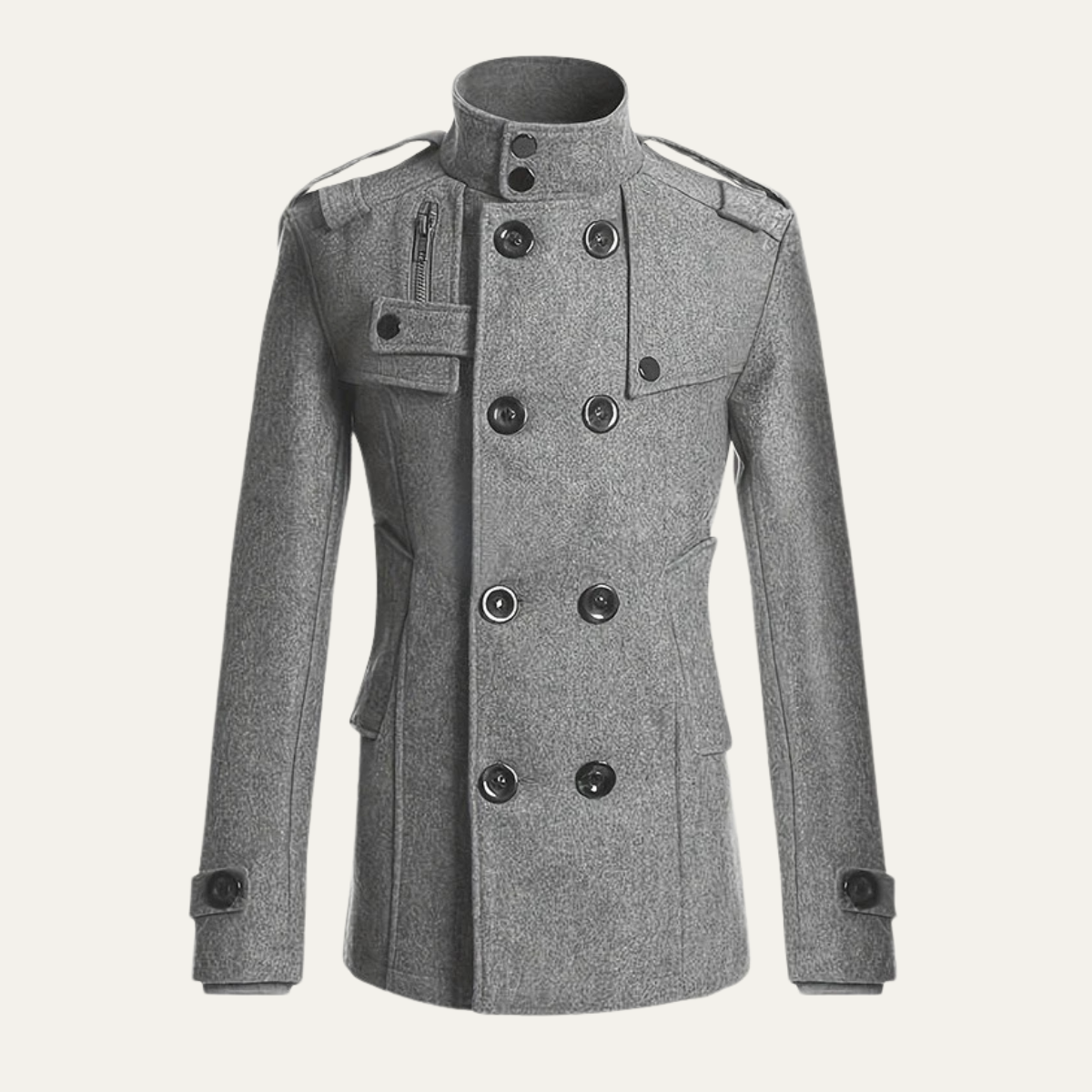 Men's Double Breasted Wool Trench Coat Mid Length - Vonnera