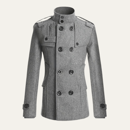 Men's Double Breasted Wool Trench Coat Mid Length - Vonnera