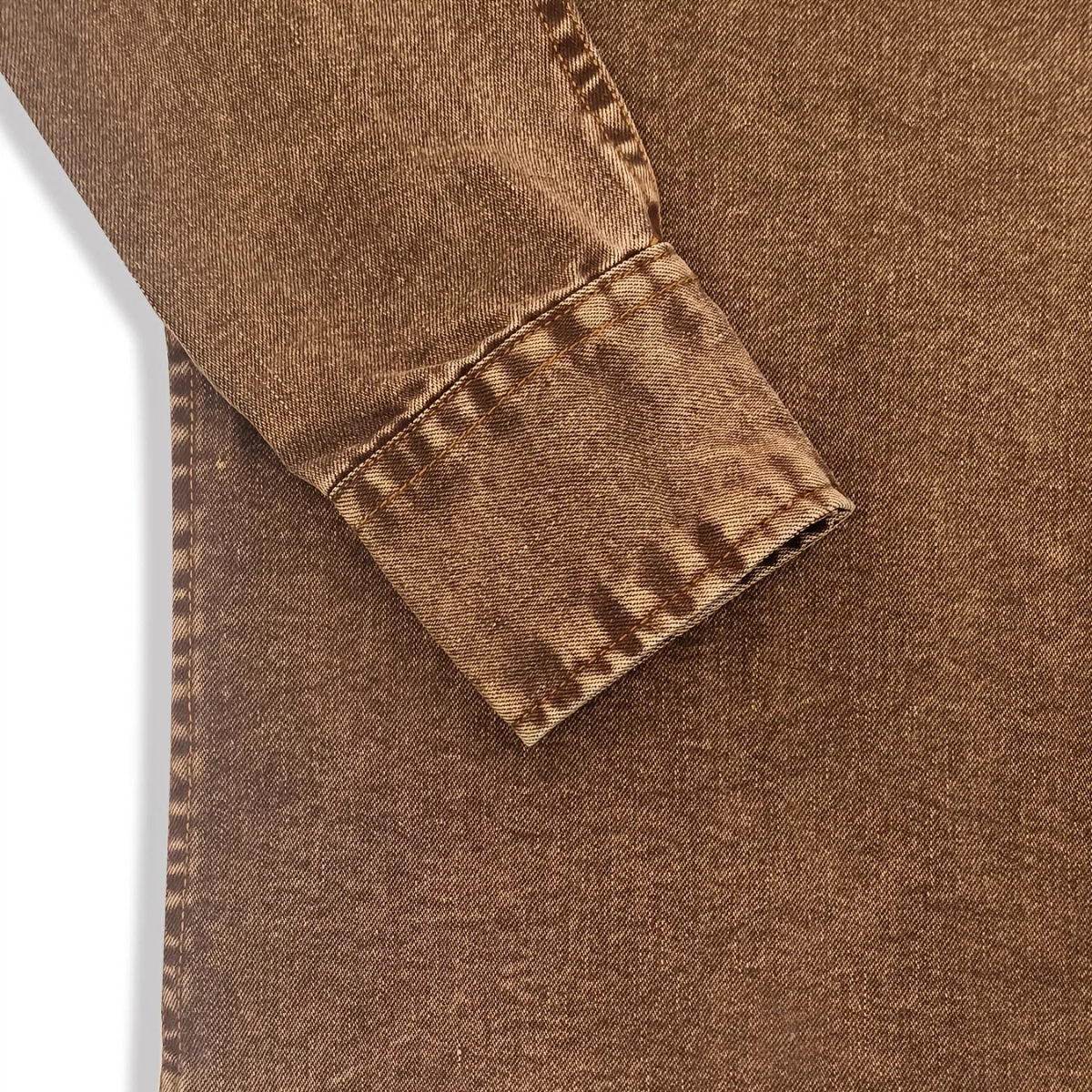 Men's Denim Shirt Brown Vintage Washed