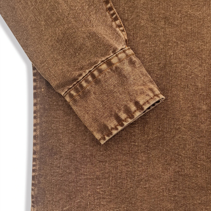 Men's Denim Shirt Brown Vintage Washed