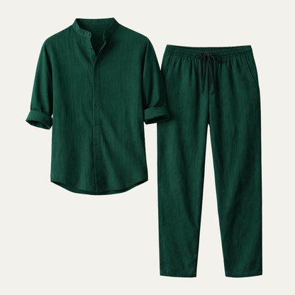 Men's Summer Casual Shirt And Trousers Set - Vonnera