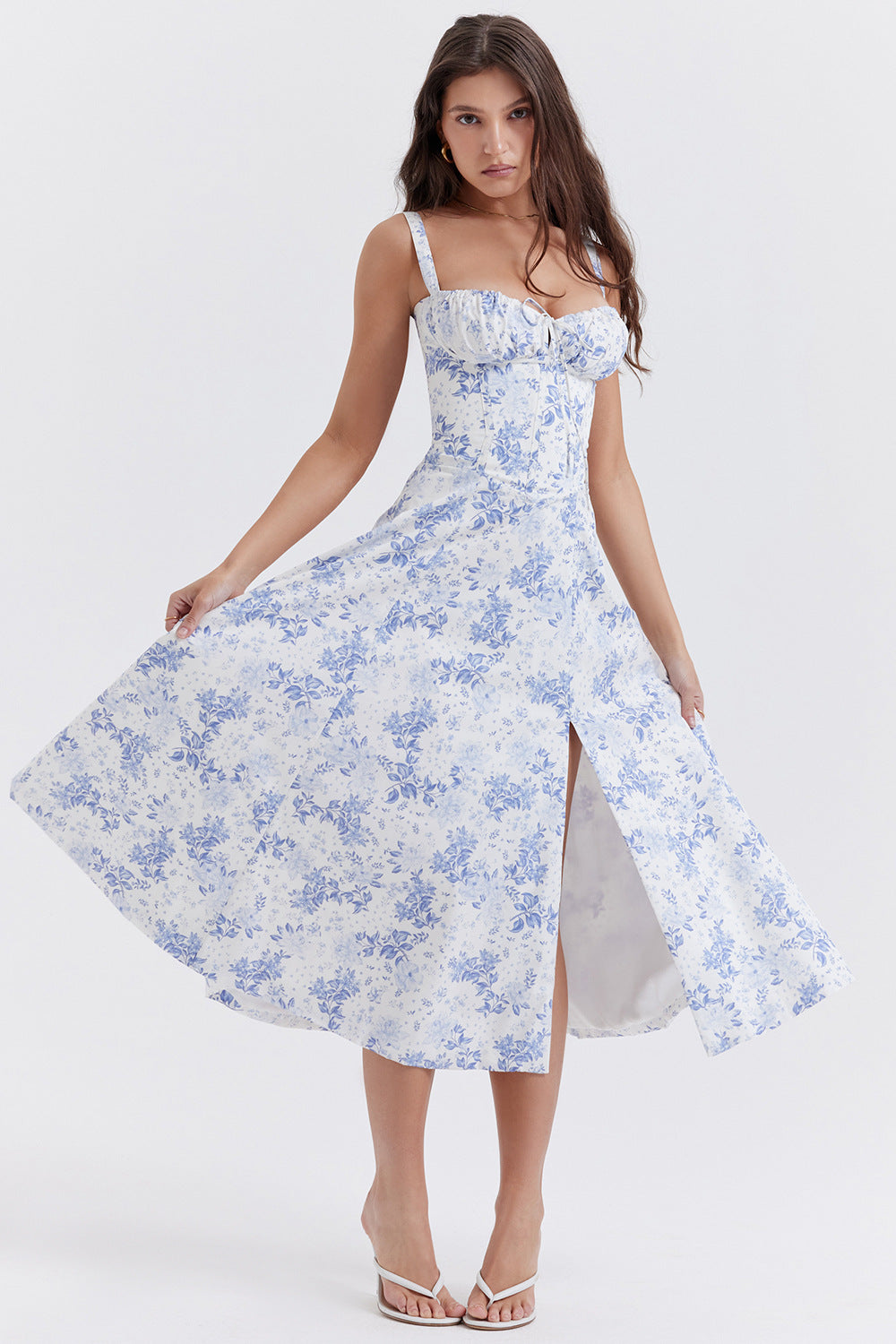 Women's Spring Floral Print Party Dress - Vonnera
