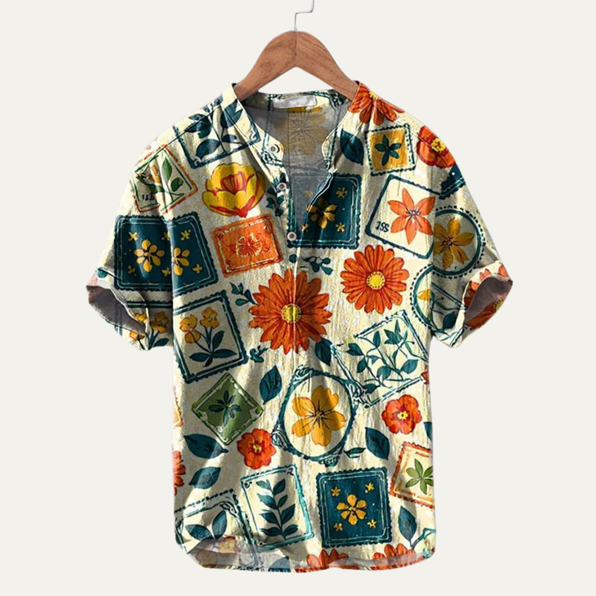 Men's Hawaiian Shirt Tropical Print Button Up