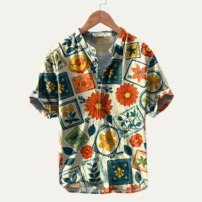 Men's Hawaiian Shirt Tropical Print Button Up