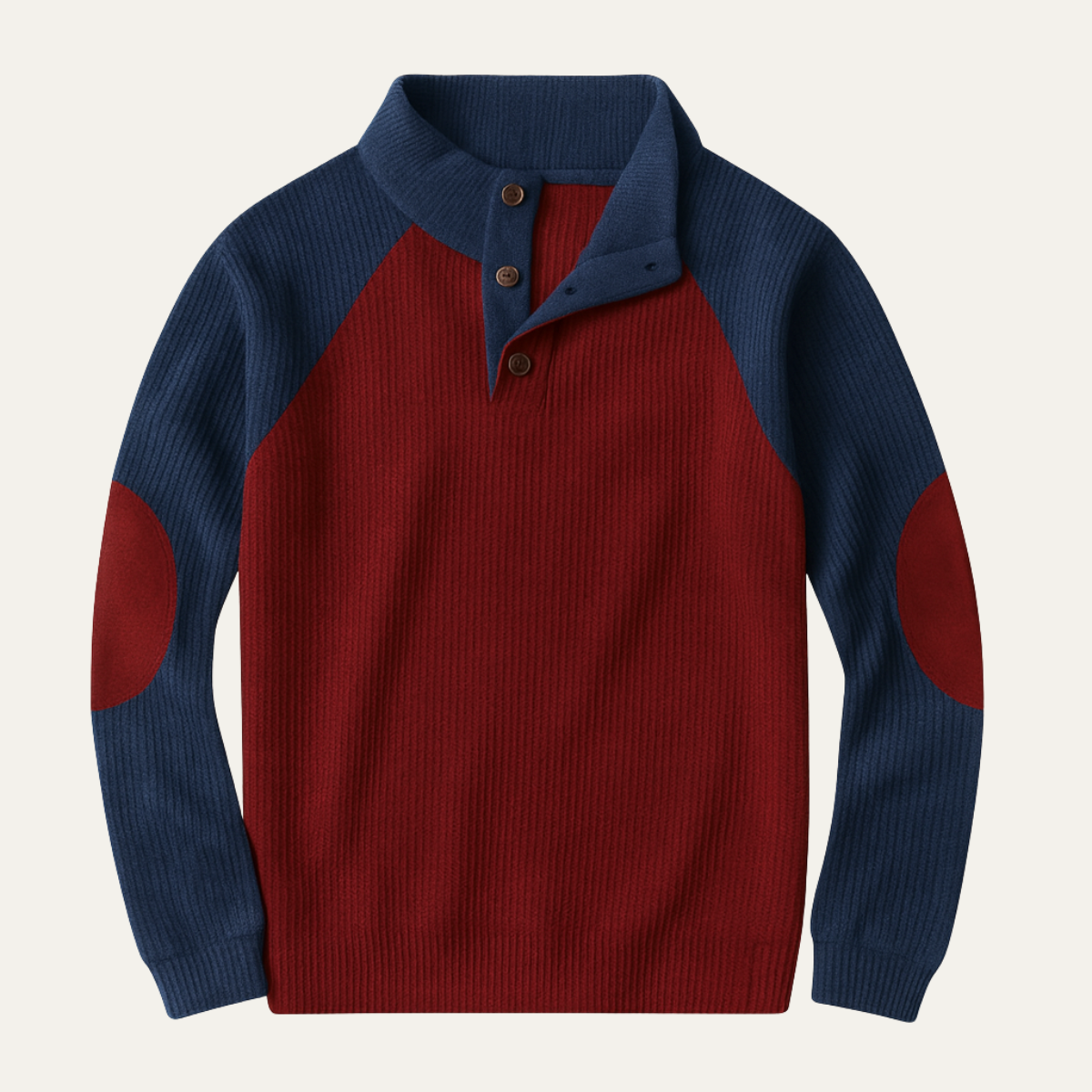 Men's Corduroy Sweater Colorblock Stand Collar - Vonnera