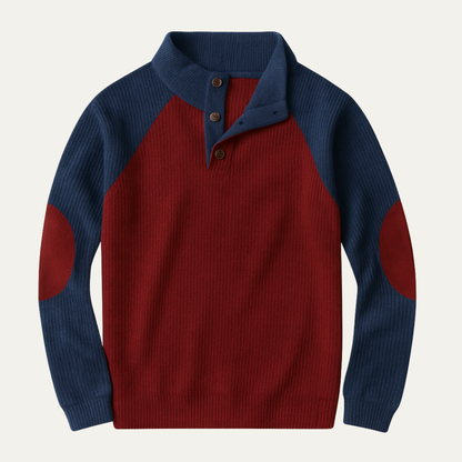 Men's Corduroy Sweater Colorblock Stand Collar - Vonnera