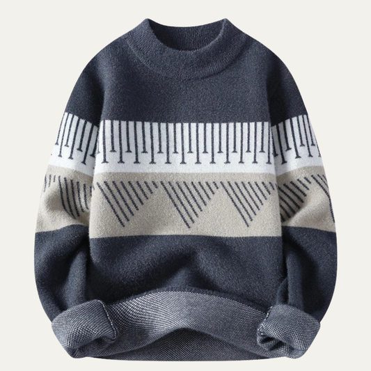 Men's Pattern Sweater Warm Blue - Vonnera