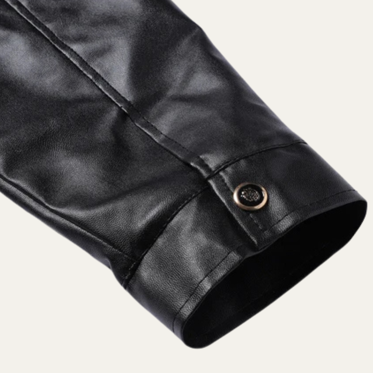 Men's Leather Biker Jacket Fleece Lined Brown