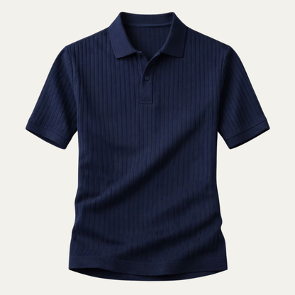 Men's Stretch Polo Shirt Ribbed Casual - Vonnera