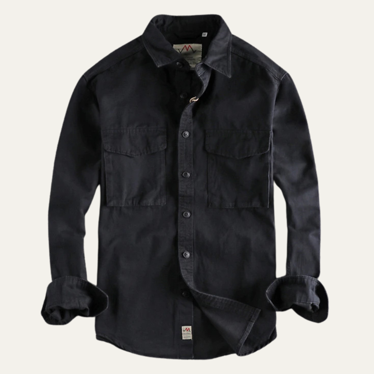 Men's Safari Work Shirt Cotton Button Up Tan