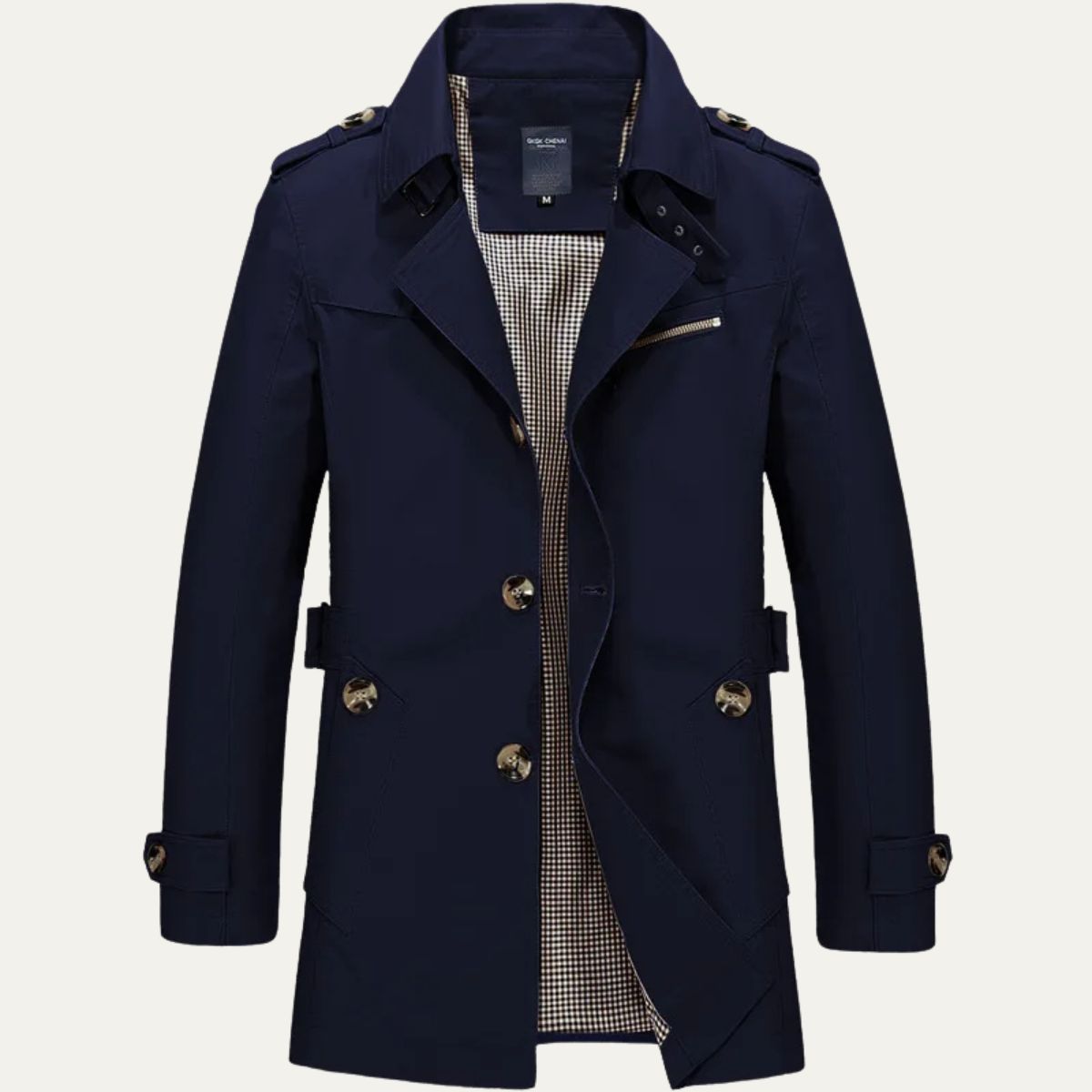 Mauro Icardi Men's Trench Coat Elegant Wool