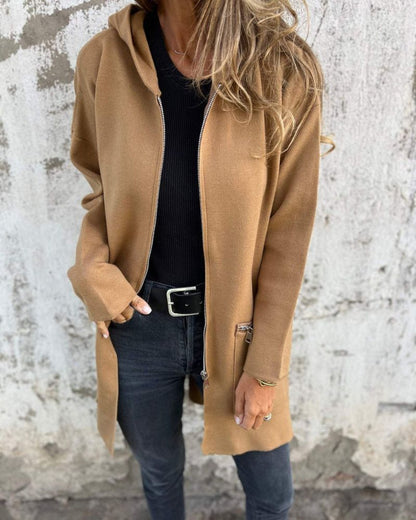 Women's Long Sleeve Hooded Cardigan