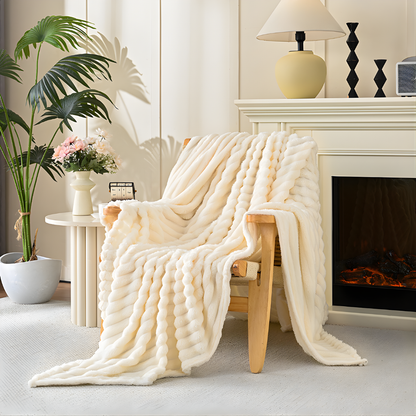 Faux Fur Throw Blanket Soft Plush - Vonnera