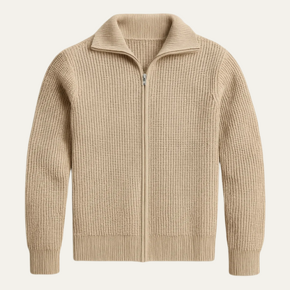 Men's Chunky Knit Full Zip Sweater - Vonnera