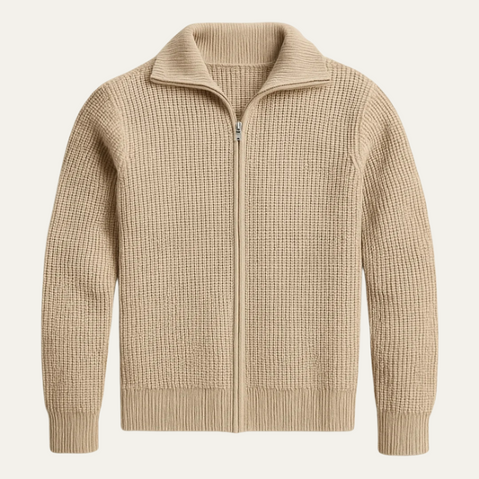 Men's Chunky Knit Full Zip Sweater - Vonnera