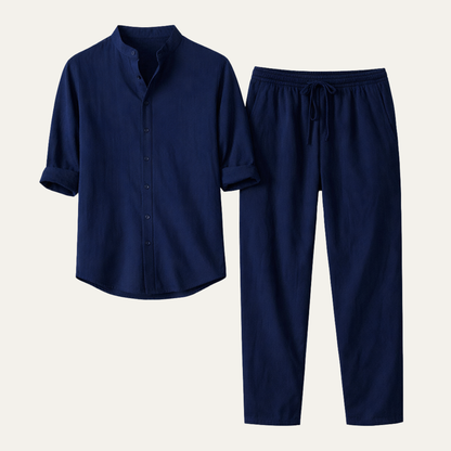 Men's Summer Shirt And Trousers Lightweight Set - Vonnera