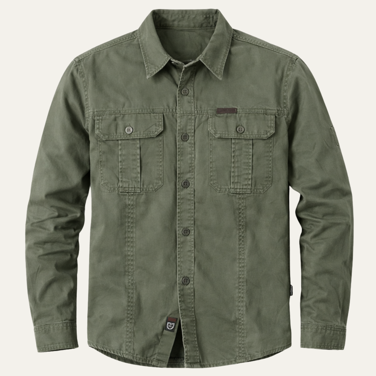 Men's Cotton Cargo Shirt Solid Color Multi Pocket - Vonnera