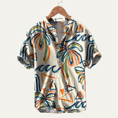 Men's Hawaiian Shirt Tropical Button Up Soft Cotton - Vonnera