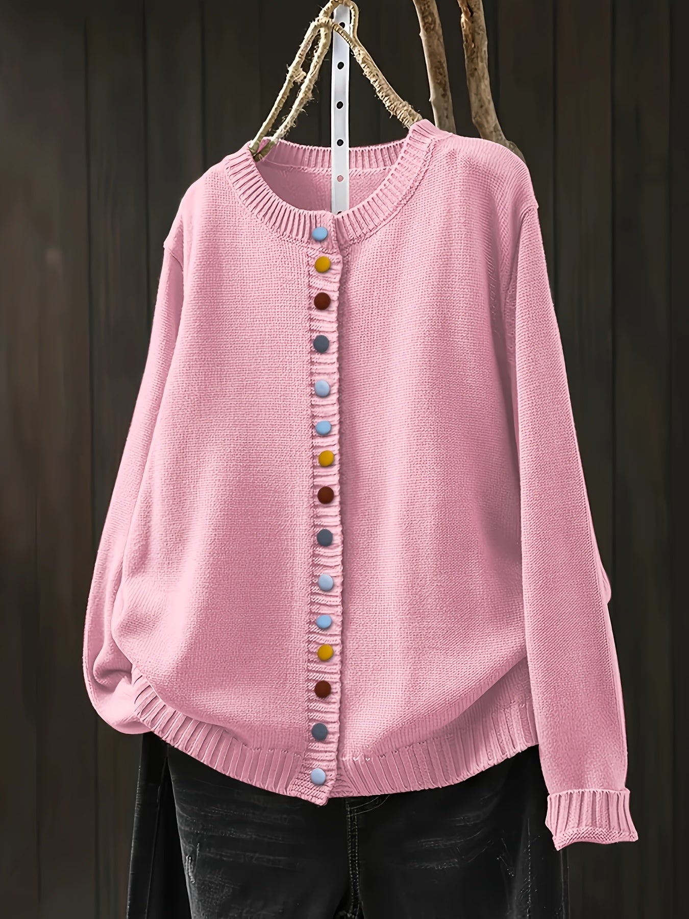Women's Cardigan Multi-Color Buttons - Vonnera