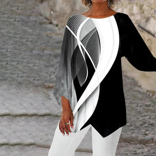 Women's Geometric Long Sleeve Tunic - Vonnera