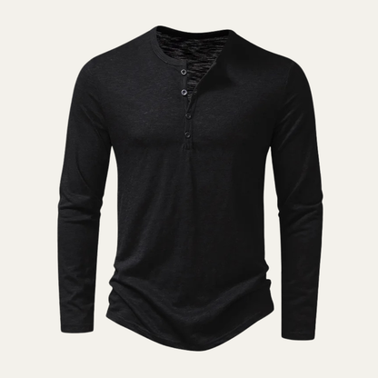 Men's Cotton Henley T-Shirt Casual Button Neck - Vonnera