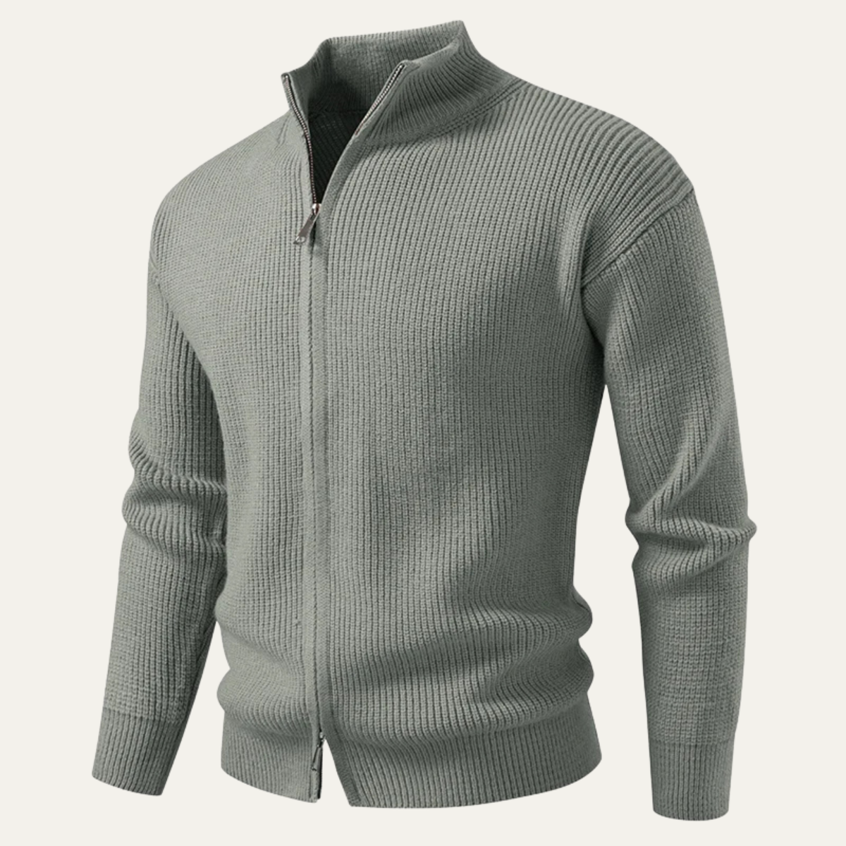Men's Knit Zip Cardigan Sweater - Vonnera
