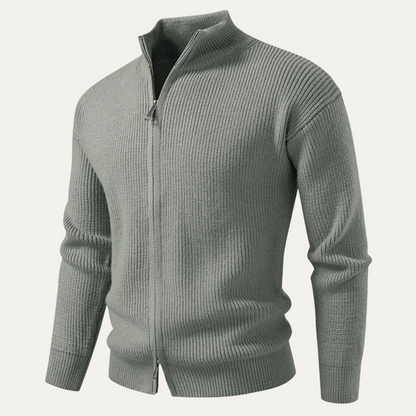 Men's Knit Zip Cardigan Sweater - Vonnera