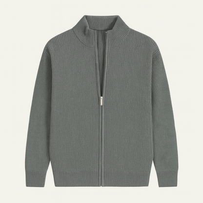 Men's Knit Zip Cardigan Sweater