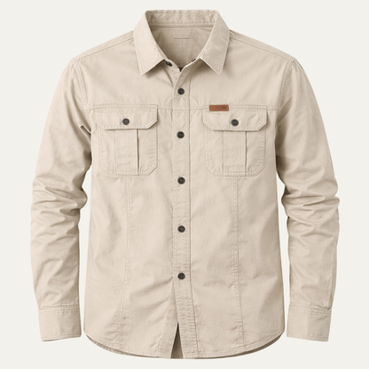 Men's Soft Cargo Shirt Multi Pocket Solid Color - Vonnera