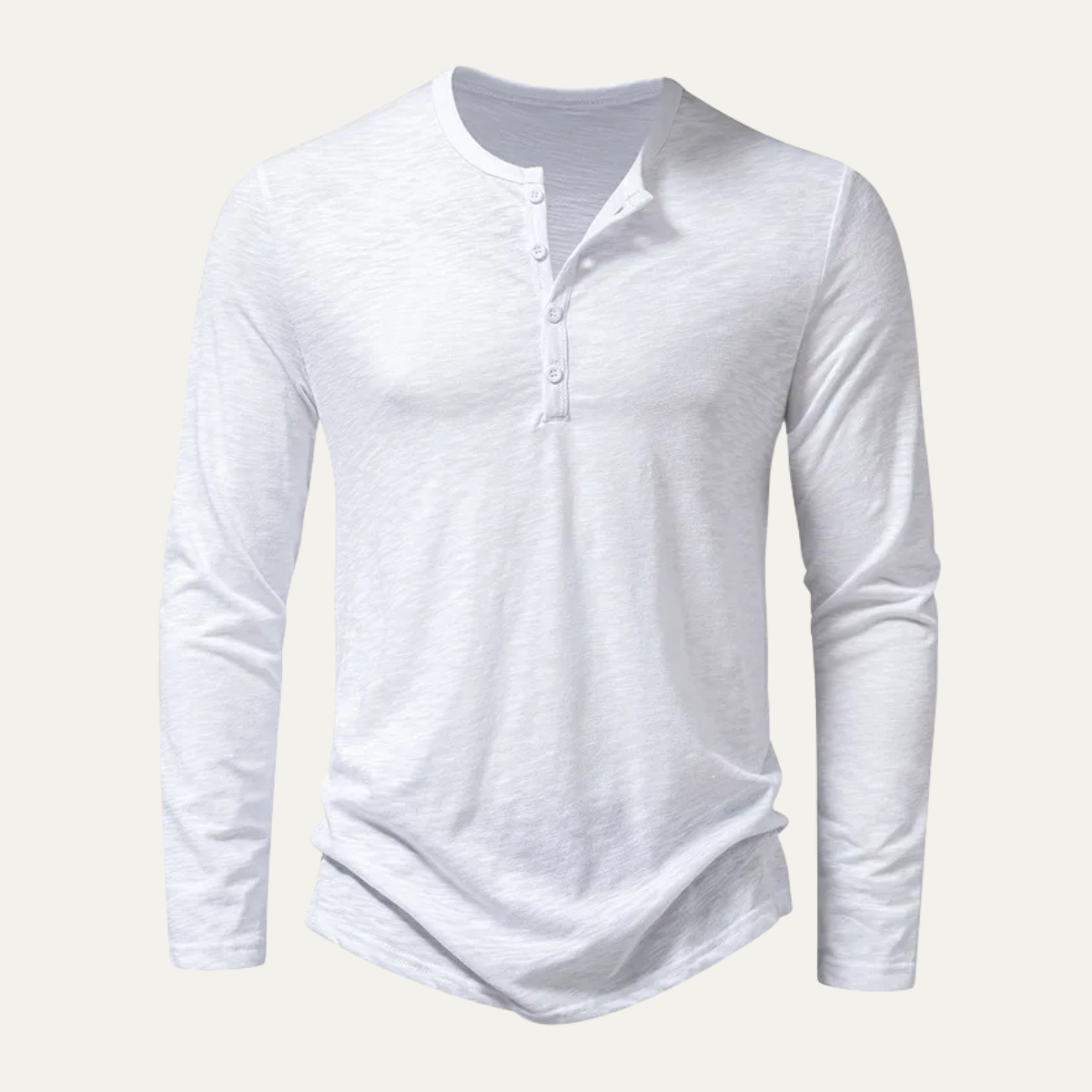 Men's Cotton Henley T-Shirt Casual Button Neck
