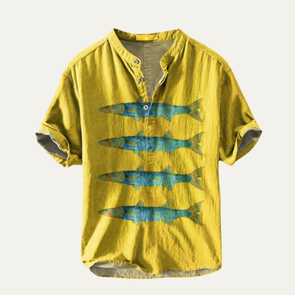 Men's Hawaiian Button Up Shirt Tropical Print - Vonnera