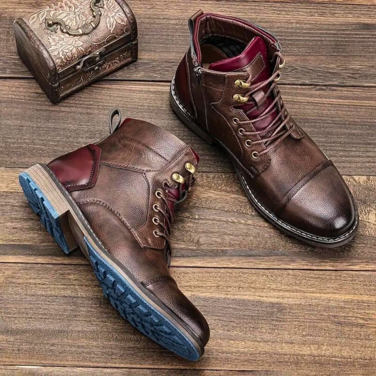 Men's Vintage Leather Ankle Boots