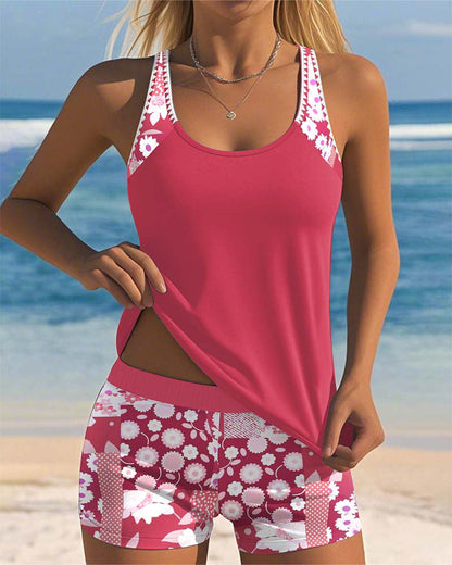 Women's Two Piece Swimsuit Floral Print Comfortable Fit - Vonnera